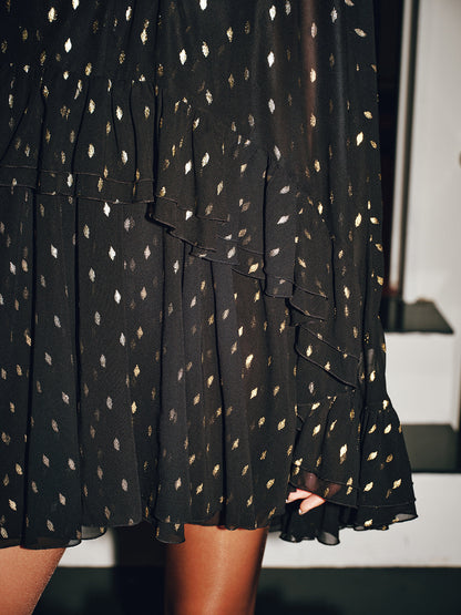 Foil Spot Print Cami Dress with Matching Cape