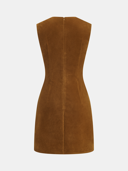 Velvet Sleeveless Mini Dress with Crystal Embellishments