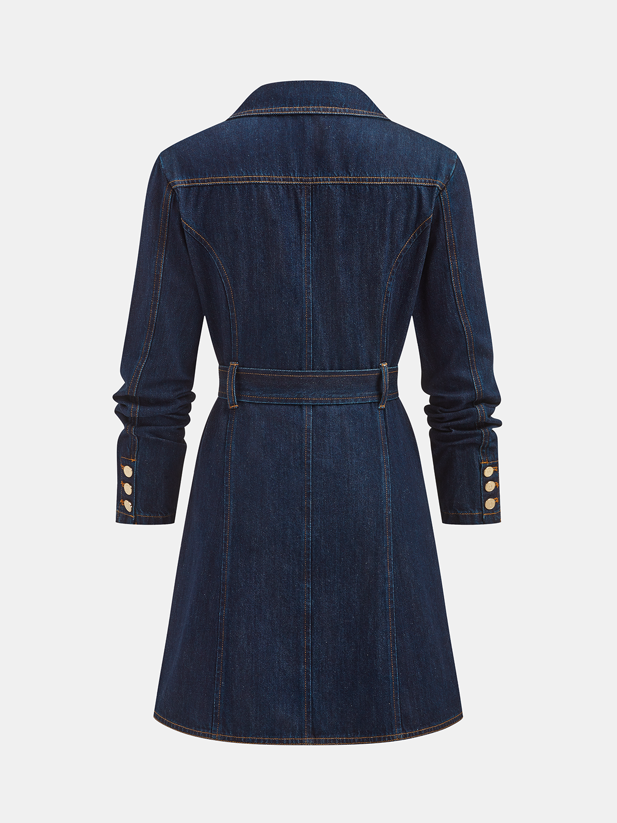Belted Denim Blazer Dress