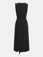 Sleeveless Fringe Ruffle Midi Dress