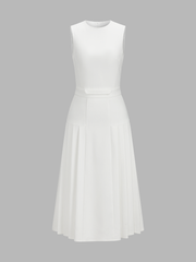 Sleeveless Pleated Midi Dress