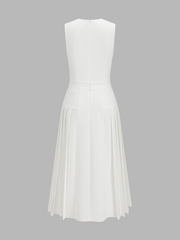 Sleeveless Pleated Midi Dress