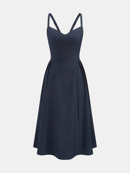 Sweetheart Pocket Midi Slip Dress