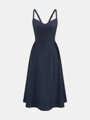 Sweetheart Pocket Midi Slip Dress