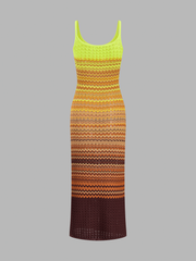 Gradient Chevron Knit Midi Dress