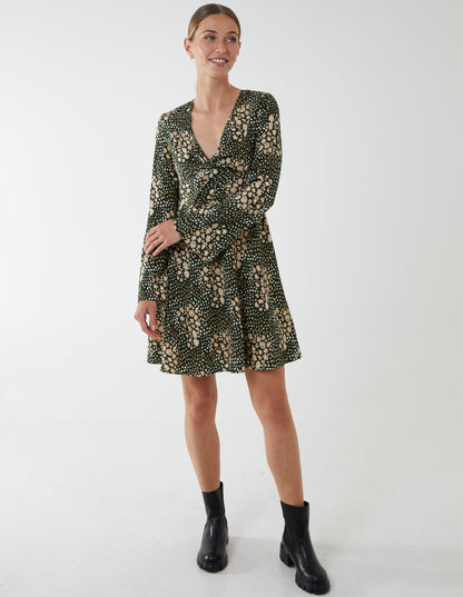 Twist Front Mini Skater Dress
