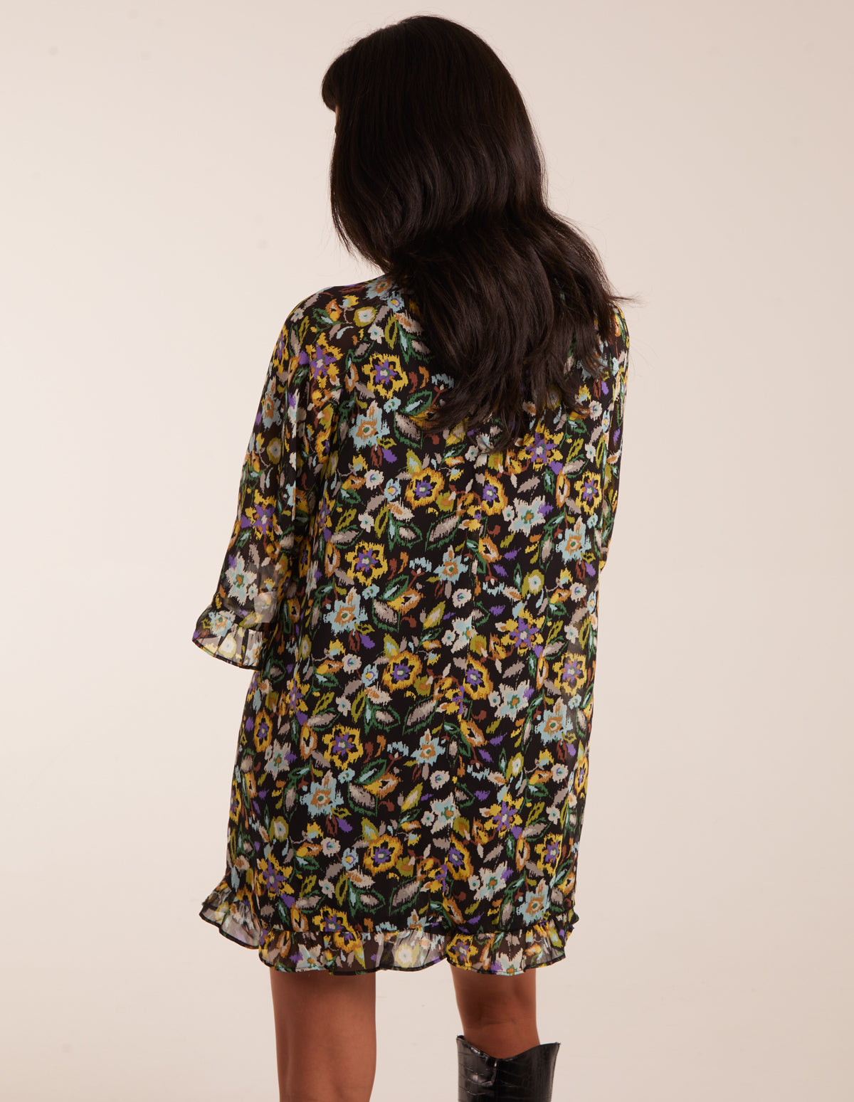 Floral Raglan Sleeve Tunic Dress