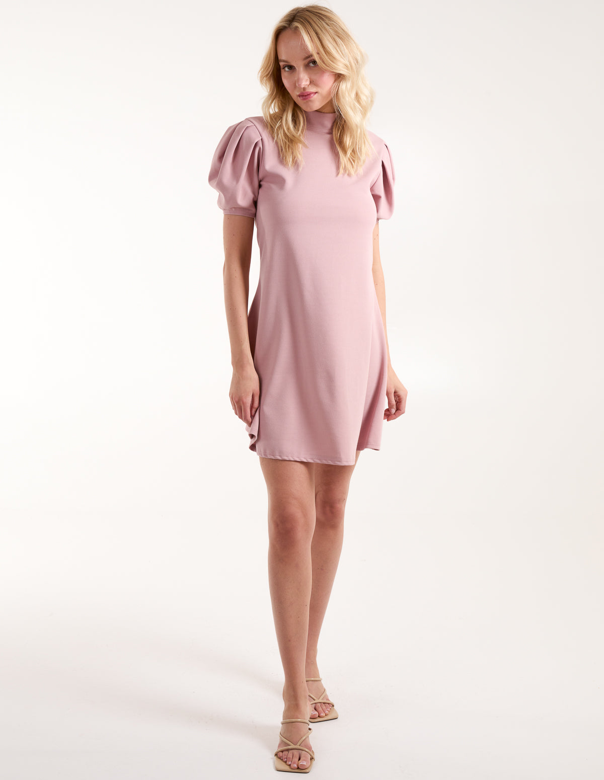 Puff Sleeve Swing Dress