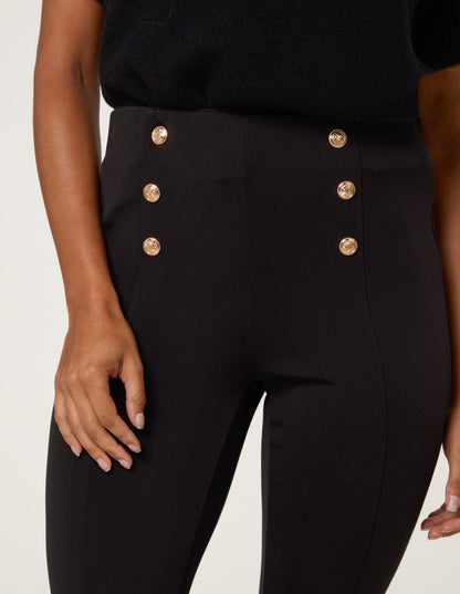 Button Detail Shaping Pants