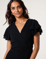 Rhinestone Diamante Wrap Dress