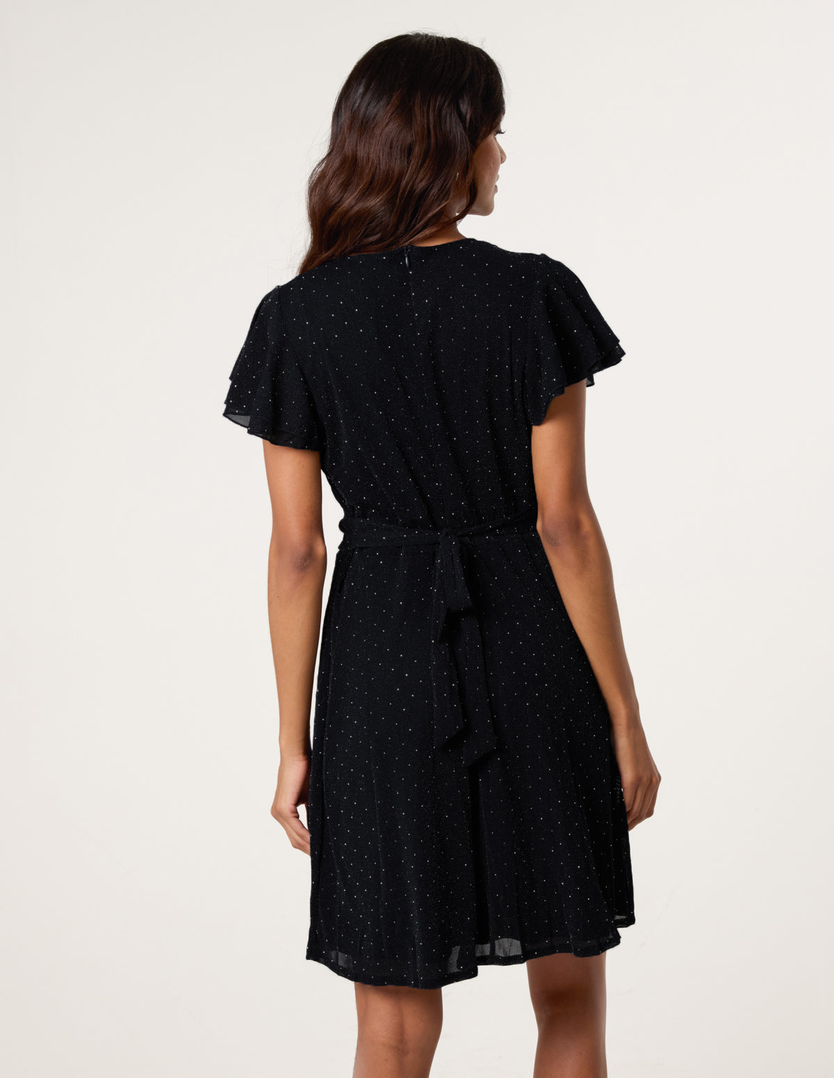 Rhinestone Diamante Wrap Dress
