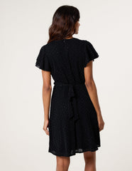 Rhinestone Diamante Wrap Dress