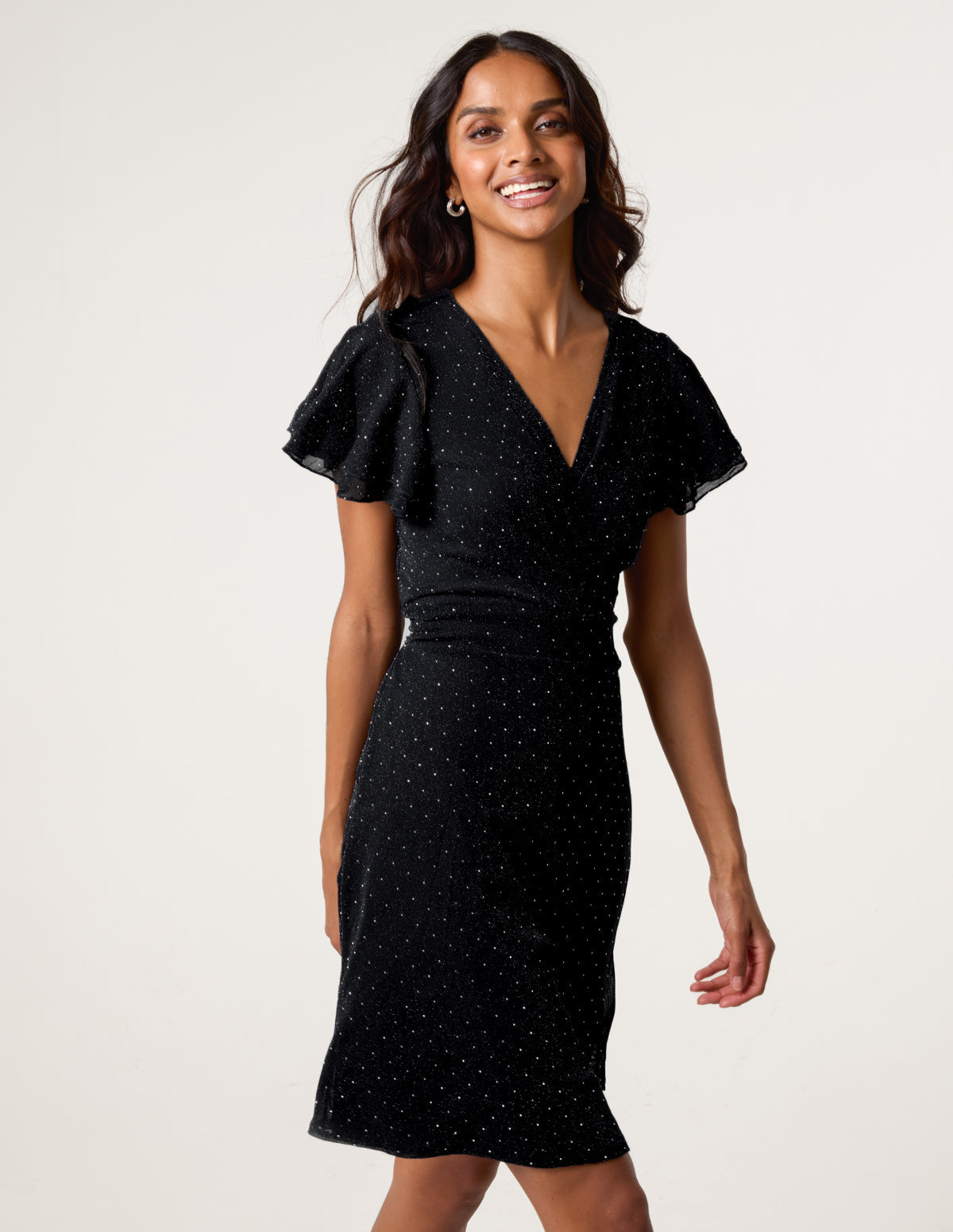 Rhinestone Diamante Wrap Dress
