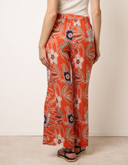 Paper Bag Tie Waist Wide Leg Trousers