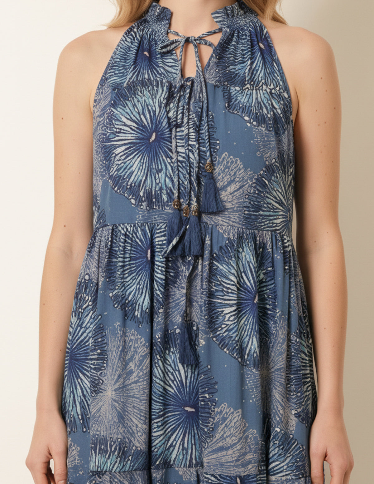 Tiered Tie Front Dress
