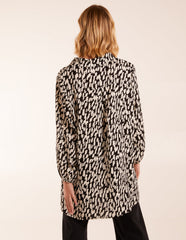 High Low Hem Tie Knot Blouse