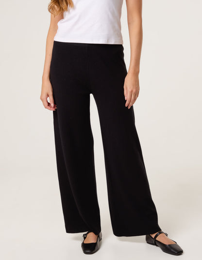Knitted Wide Leg Trousers