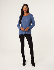 Diamante Star Long Sleeve Jumper