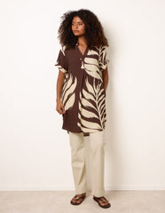 Palm Print Tunic Top