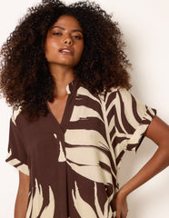 Palm Print Tunic Top