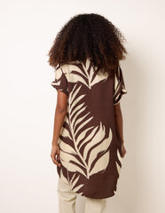 Palm Print Tunic Top