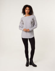 Embroidered Long Sleeve Jumper