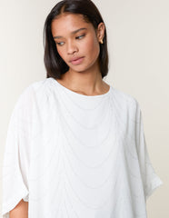 Studded Wave Chiffon Kaftan Top