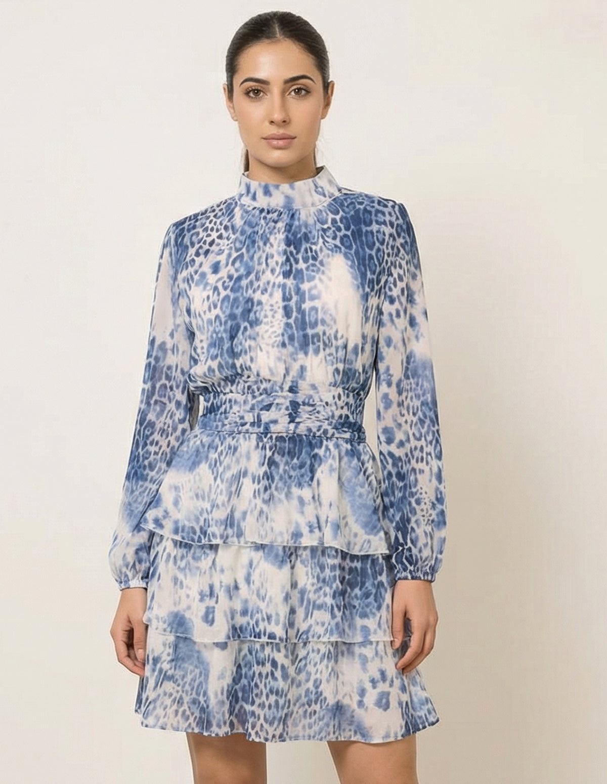 Animal Print Layered Dress