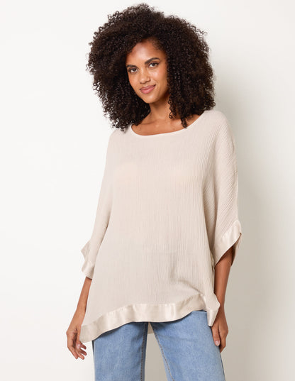 Viscose Crinkle Top With Satin Finish