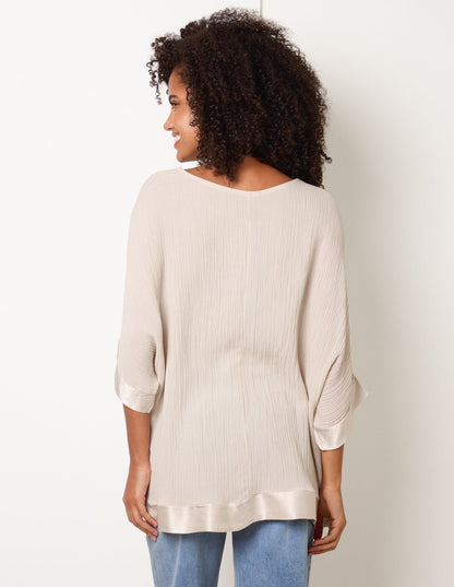 Viscose Crinkle Top With Satin Finish
