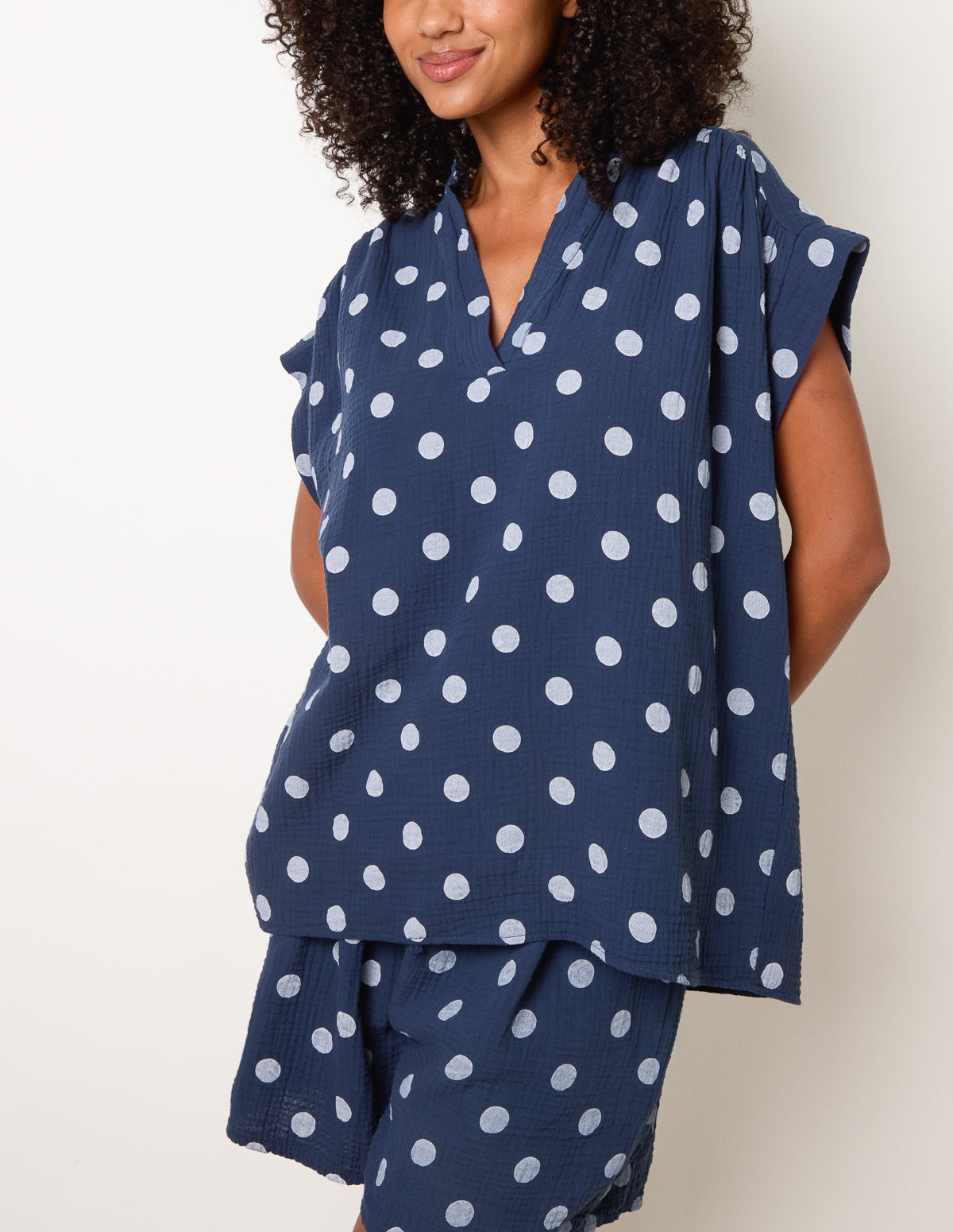 Cheesecloth Polka Dot Short Set