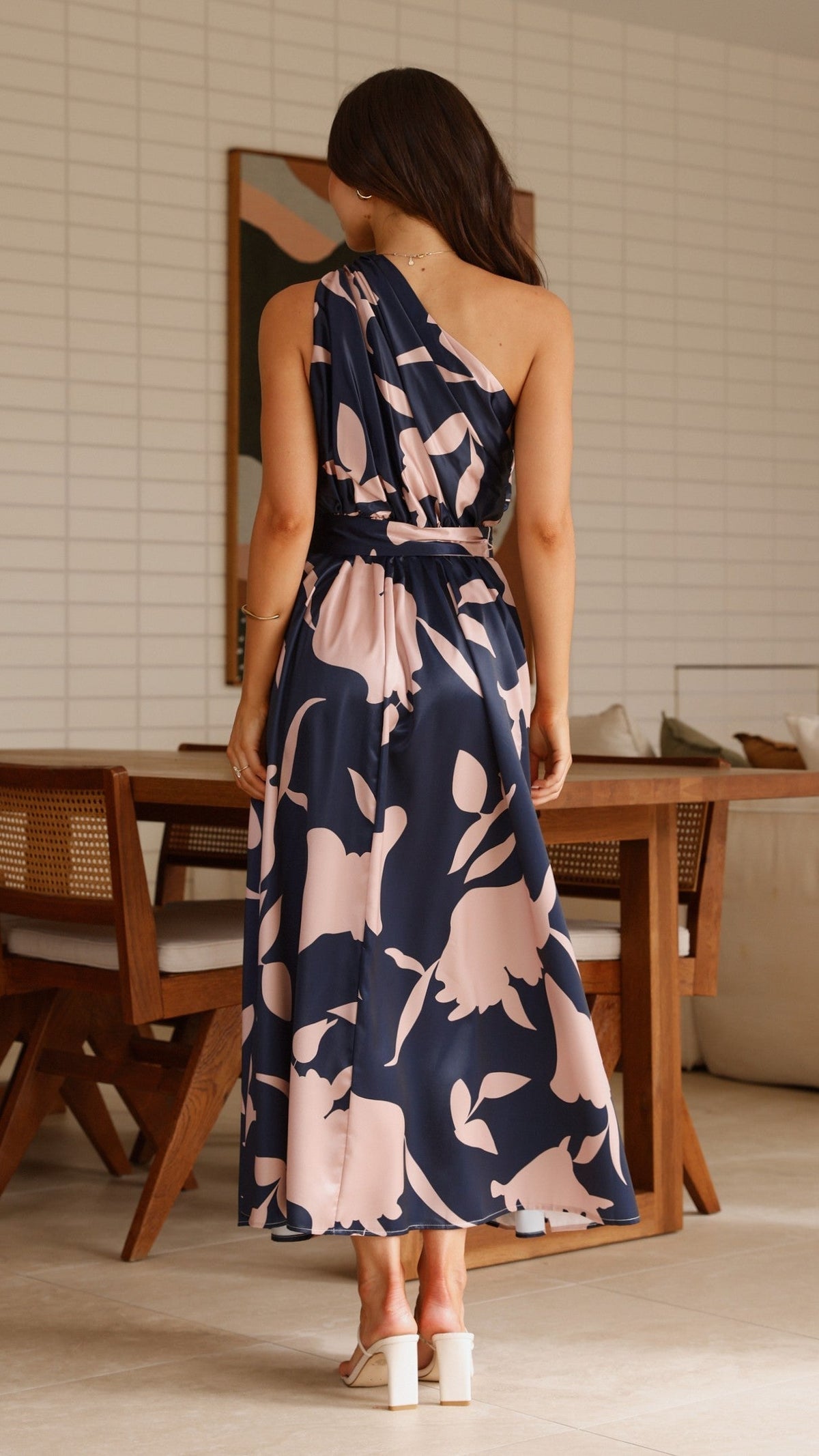 Hadas Maxi Dress - Navy/Pink Print