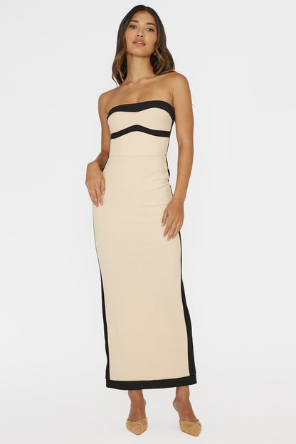 Tenika Strapless Bodycon Maxi Dress Nude