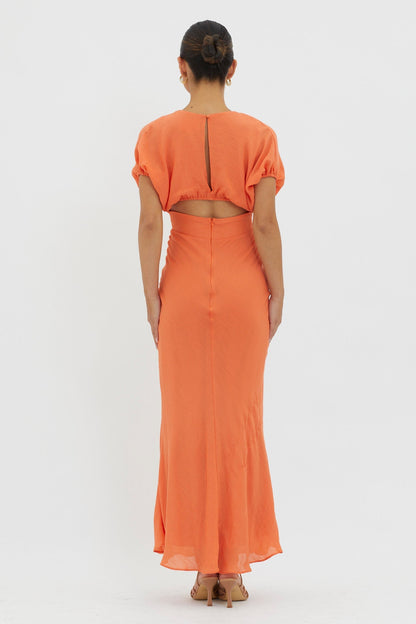 Dare To Live V-Neck Maxi Dress Orange