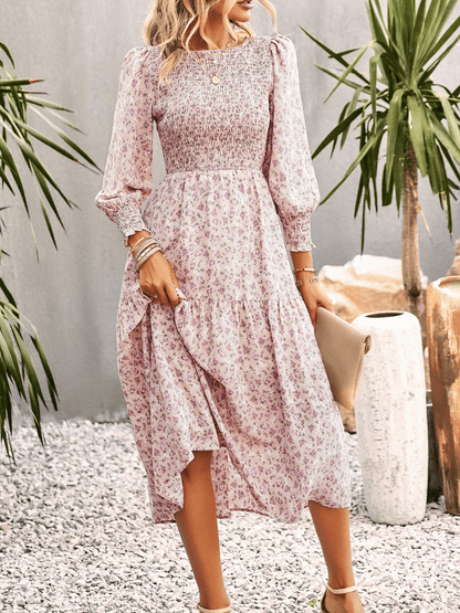TRADING PLACES FLORAL MIDI DRESS - CREPE
