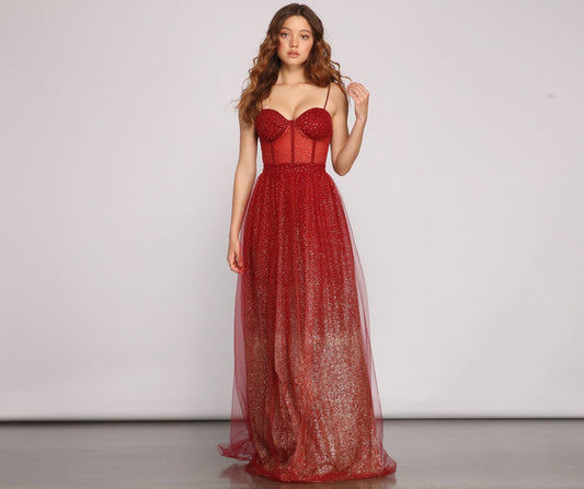 Cressida Formal Glitter A-Line Dress