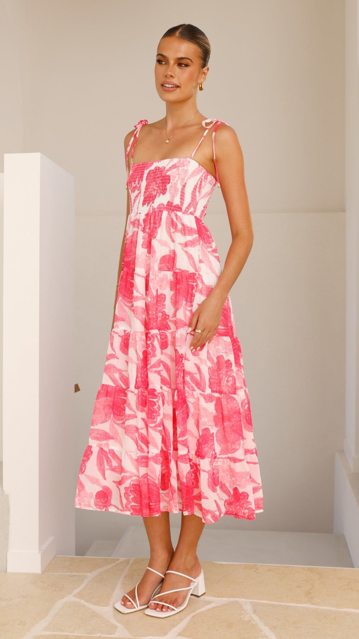 Gwynne Maxi Dress - Pink Print
