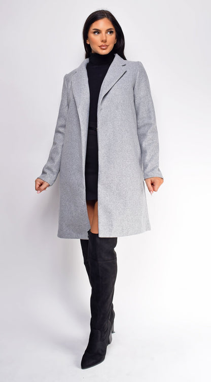 Amaris Gray Long Line Coat