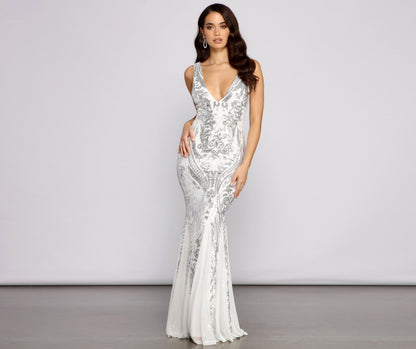 Danielle Sequin Mesh Mermaid Dress