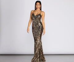 Dulce Sequin Lace Up Formal Gown