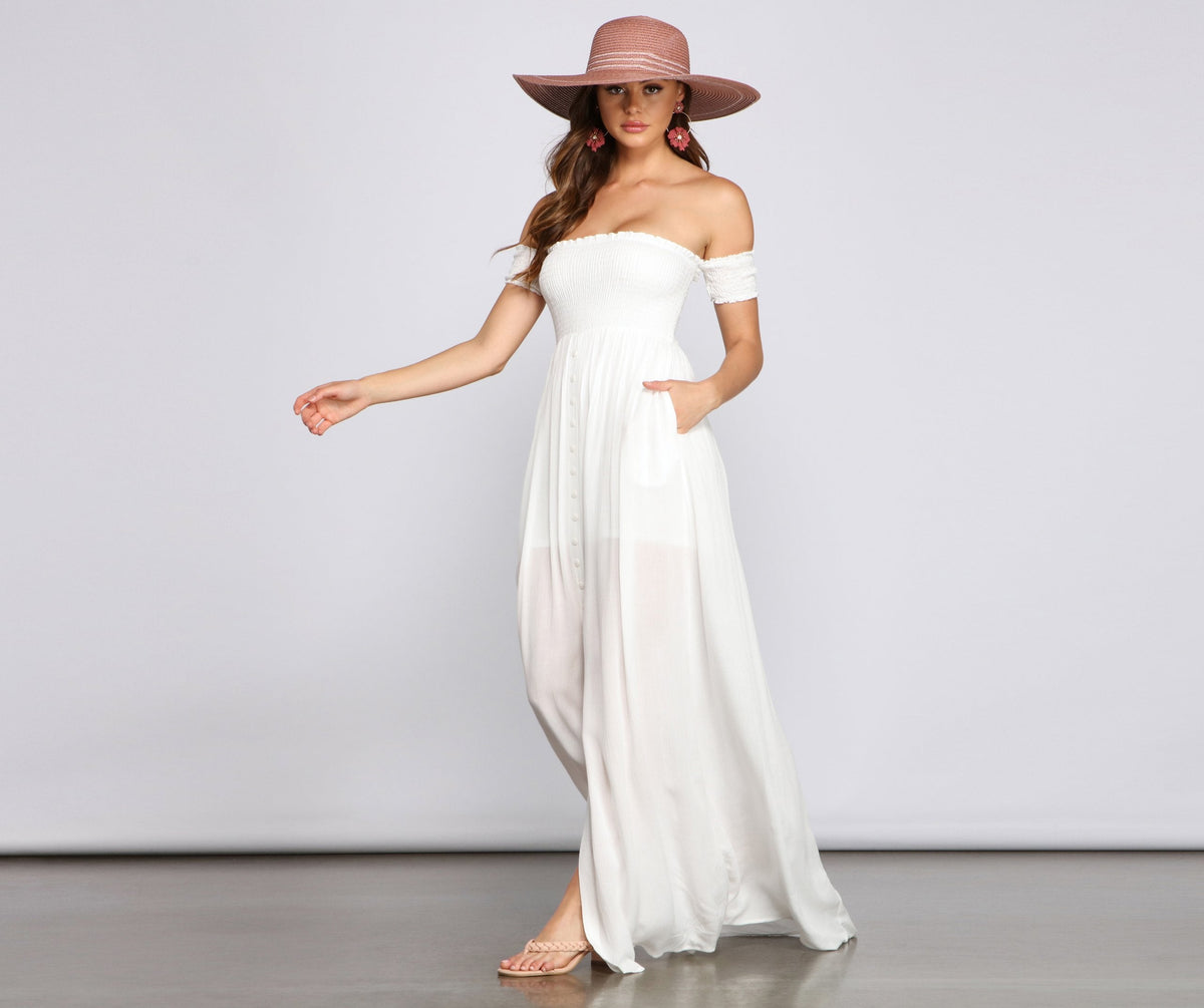 Effortlessly Chic Smocked Maxi Dress