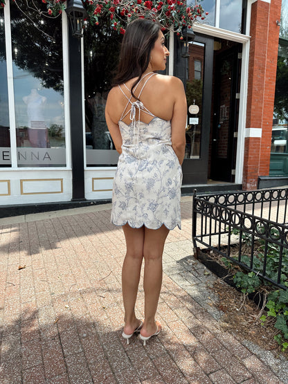 Elodie Blue Floral Mini Dress