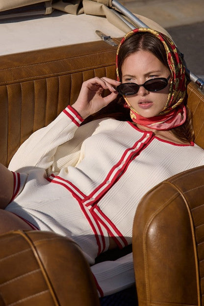 Imari Contrast Trim cardigan