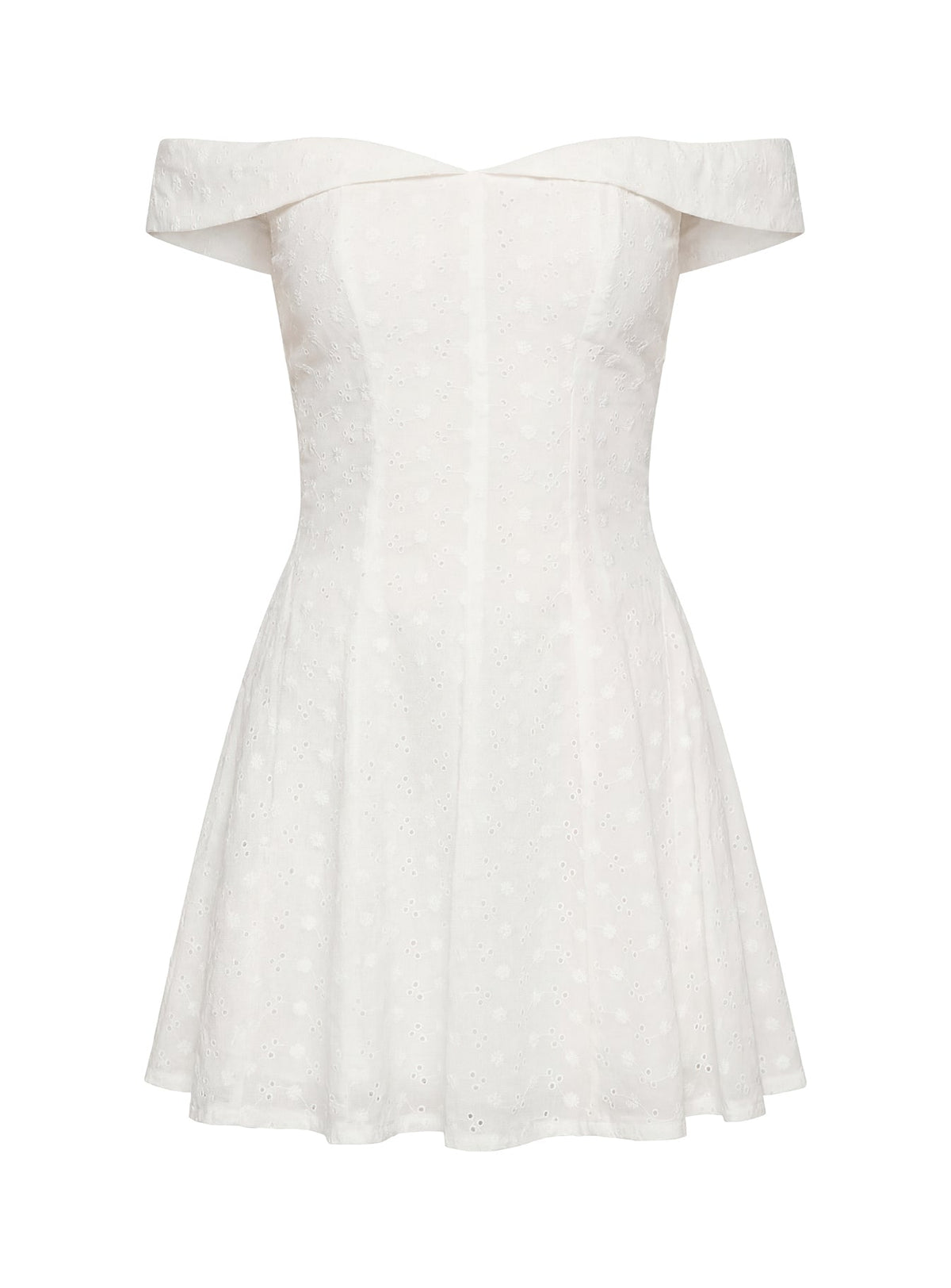 Rosebud Off The Shoulder Mini Dress White Petite