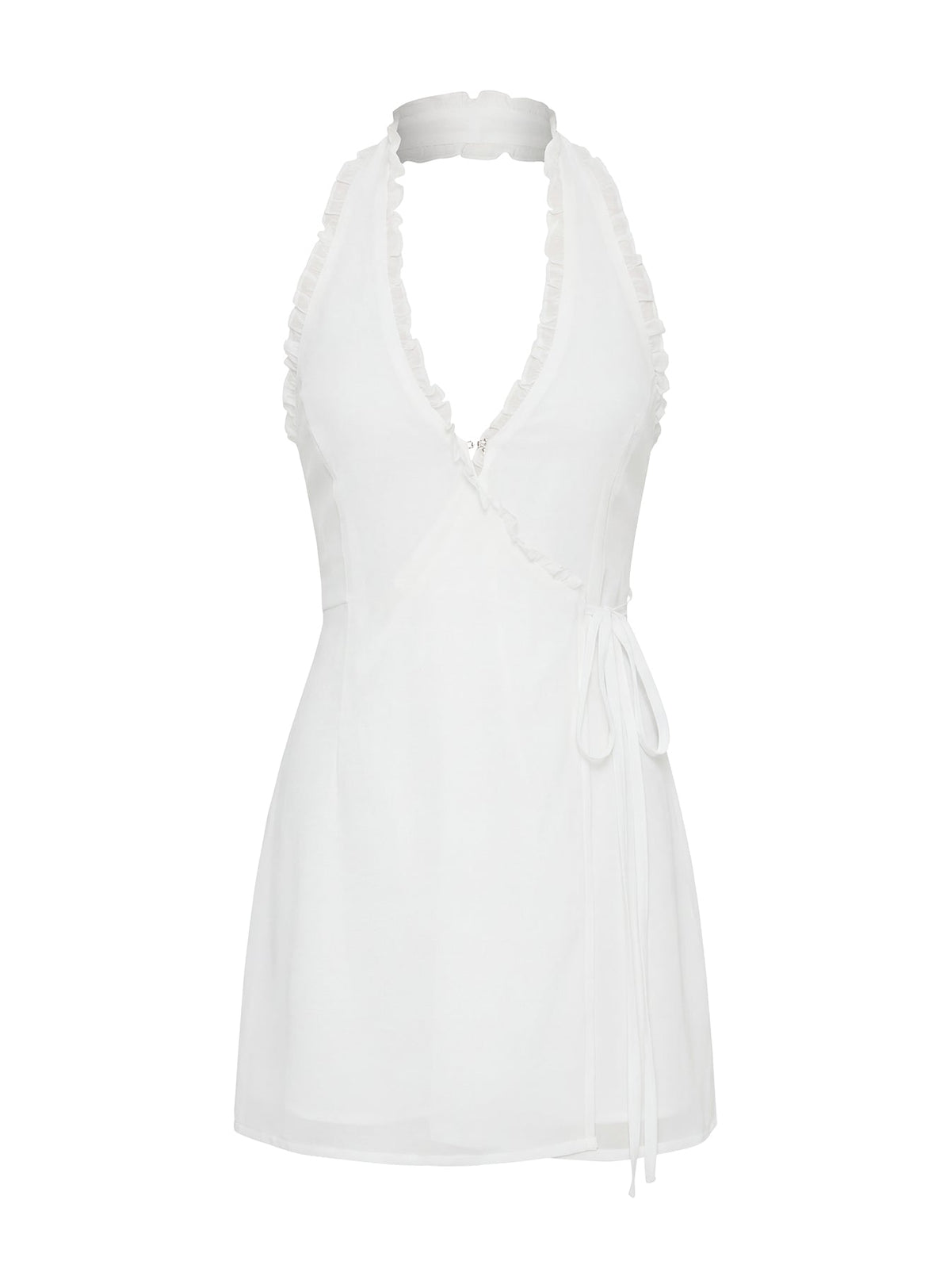 Taija Wrap Mini Dress White