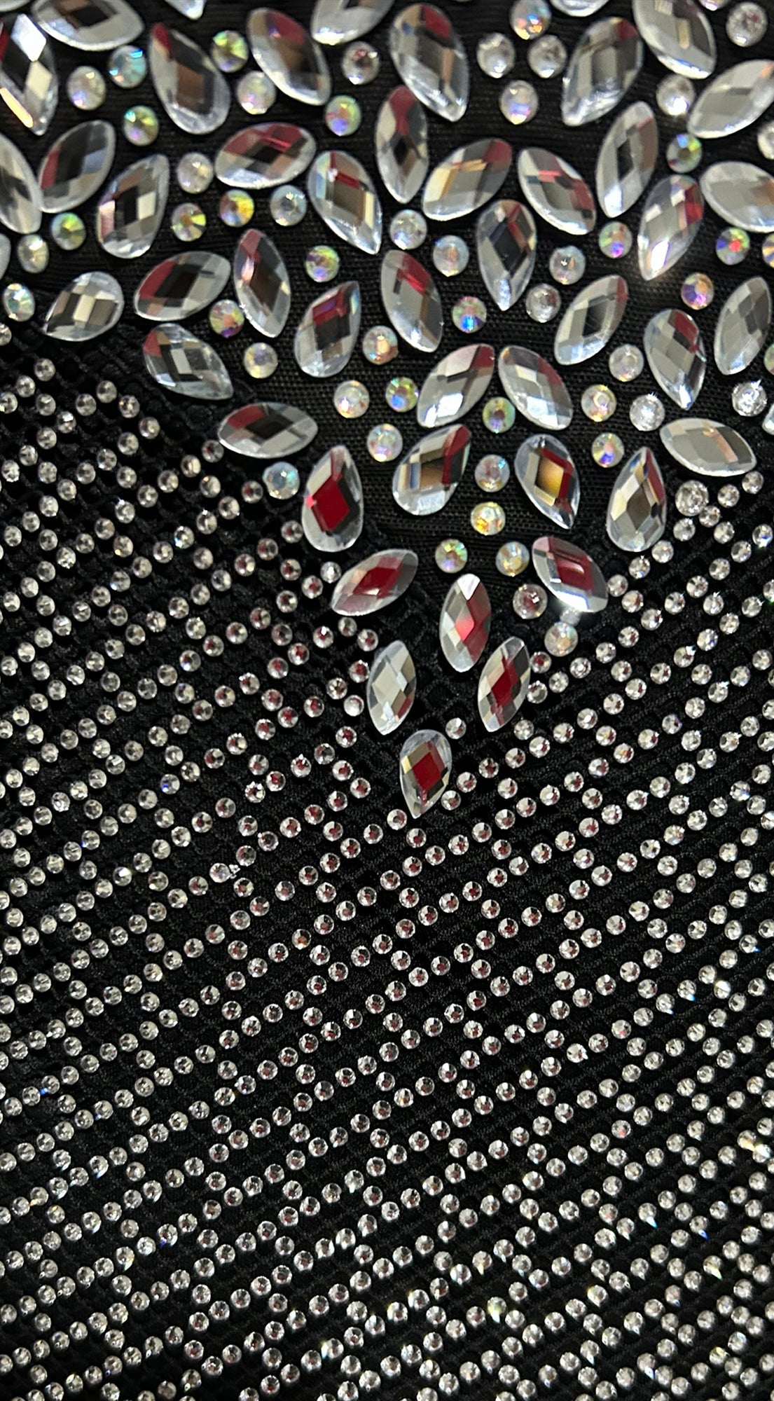 Maravelle Rhinestone Mermaid Maxi Dress - Black
