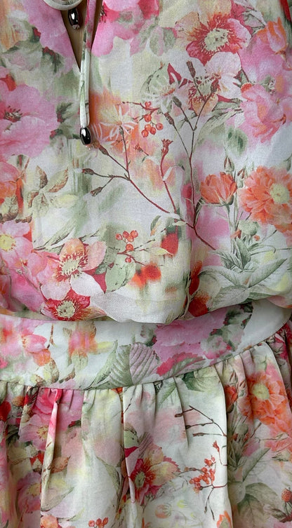 Cyrene Floral Off-Shoulder Mini Dress - Floral Pink