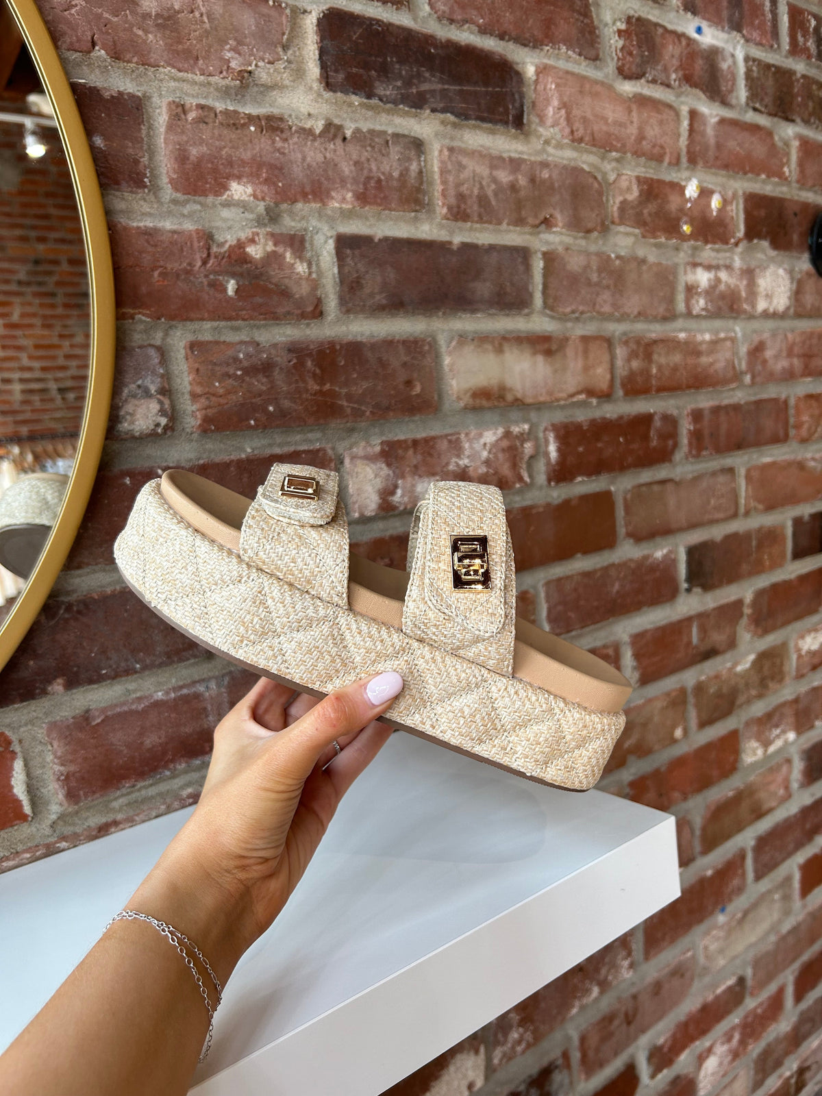 Juliana Quilted Slide Sandal