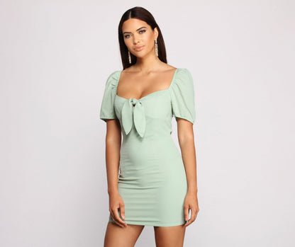 Keep It Sweet Puff Sleeve Mini Dress