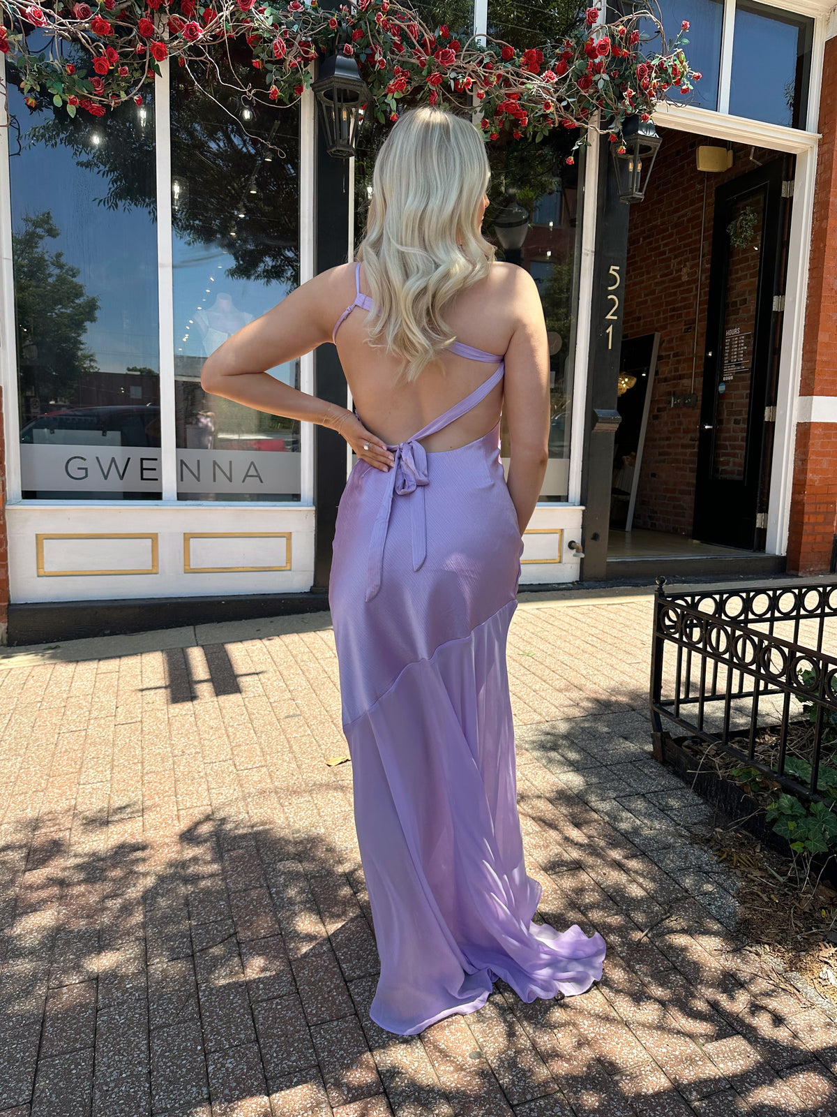 Lex Lavender Open Back One Shoulder Maxi Dress